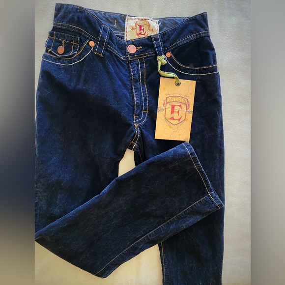 Navy Brushed Jean Boot Cut Sz 30 Division E Mens - Picture 2 of 10